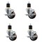 Service Caster 3'' Maroon Poly Swivel 1-7/8'' Expanding Stem Caster Set with Brake, 4PK SCC-EX20S314-PPUB-MRN-TLB-178-4 - alternate 1